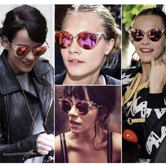 FENDI Vintage Iridia Cat Eye Sunglasses with Black Case - Picture 8 of 9